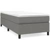 Image de Cadre de lit sans matelas gris foncé 100x200 cm Tissu