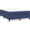 Image de Cadre de lit sans matelas bleu 140x190 cm Tissu