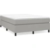 Image de Cadre de lit sans matelas gris clair 140x200 cm Tissu
