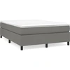 Image de Cadre de lit sans matelas gris foncé 140x200 cm Tissu