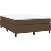 Image de vidaXL Sommier boxspring brun foncé 140x200 cm Tissu