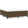 Image de vidaXL Sommier boxspring brun foncé 160x200 cm Tissu