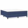 Image de vidaXL Sommier boxspring bleu 160x200 cm Tissu