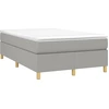 Image de Cadre de lit sans matelas gris clair 120x200 cm Tissu