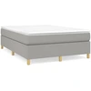 Image de Cadre de lit sans matelas gris clair 140x190 cm Tissu