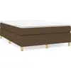 Image de vidaXL Sommier boxspring brun foncé 140x190 cm Tissu