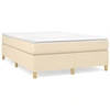 Image de Cadre de lit sans matelas Crème 140x190 cm Tissu