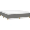 Image de Cadre de lit sans matelas gris foncé 160x200 cm Tissu