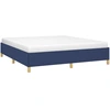 Image de vidaXL Sommier boxspring bleu 160x200 cm Tissu