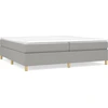 Image de vidaXL Sommier boxspring gris clair 200x200 cm Tissu