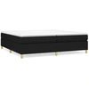 Image de vidaXL Sommier boxspring noir 200x200 cm Tissu