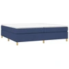Image de vidaXL Sommier boxspring bleu 200x200 cm Tissu