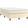 Image de vidaXL Sommier boxspring Crème 120x200 cm Similicuir