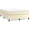 Image de vidaXL Sommier boxspring Crème 140x190 cm Similicuir