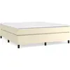 Image de vidaXL Sommier boxspring Crème 180x200 cm similicuir