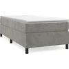 Image de Cadre de lit sans matelas gris clair 90x190 cm velours