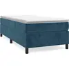 Image de Sommier sans matelas bleu foncé 90x190 cm velours