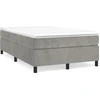 Image de Cadre de lit sans matelas gris clair 120x200 cm velours
