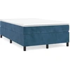 Image de vidaXL Sommier boxspring bleu foncé 120x200 cm velours
