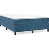 Image de Sommier sans matelas bleu foncé 140x190 cm velours