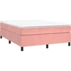 Image de vidaXL Sommier tapissier rose 140x190 cm velours