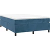 Image de vidaXL Sommier boxspring bleu foncé 140x200 cm velours