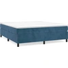 Image de Sommier sans matelas bleu foncé 160x200 cm velours