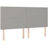 Image de vidaXL Têtes de lit 4 pcs. Gris clair 90x5x78/88 cm Tissu