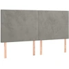 Image de vidaXL Têtes de lit 4 pcs. Gris clair 80x5x78/88 cm velours
