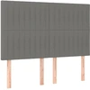 Image de vidaXL Têtes de lit 4 pcs. Gris foncé 72x5x78/88 cm Tissu