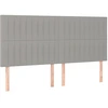 Image de vidaXL Têtes de lit 4 pcs. Gris clair 100x5x78/88 cm Tissu