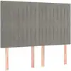 Image de vidaXL Têtes de lit 4 pcs. Gris clair 72x5x78/88 cm velours