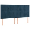 Image de vidaXL Têtes de lit 4 pcs. Bleu foncé 90x5x78/88 cm velours