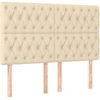 Image de vidaXL Têtes de lit 4 pcs. Crème 72x7x78/88 cm Tissu
