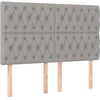 Image de vidaXL Têtes de lit 4 pcs. Gris clair 80x7x78/88 cm Tissu