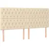 Image de vidaXL Têtes de lit 4 pcs. Crème 100x7x78/88 cm Tissu