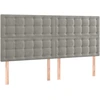 Image de vidaXL Têtes de lit 4 pcs. Gris clair 80x5x78/88 cm velours