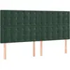 Image de vidaXL Têtes de lit 4 pcs. Vert foncé 90x5x78/88 cm velours