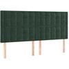 Image de vidaXL Têtes de lit 4 pcs. Vert foncé 100x5x78/88 cm velours