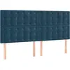 Image de vidaXL Têtes de lit 4 pcs. Bleu foncé 100x5x78/88 cm velours