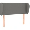 Image de vidaXL Tête de lit avec oreilles gris foncé 83x23x78/88 cm Tissu