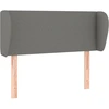 Image de vidaXL Tête de lit avec oreilles gris foncé 93x23x78/88 cm Tissu