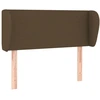 Image de vidaXL Tête de lit avec oreilles brun foncé 93x23x78/88 cm Tissu