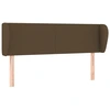 Image de vidaXL Tête de lit avec oreilles brun foncé 147x23x78/88 cm Tissu