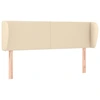 Image de vidaXL Tête de lit avec oreilles Crème 147x23x78/88 cm Tissu