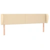 Image de vidaXL Tête de lit avec oreilles Crème 203x23x78/88 cm Tissu
