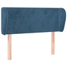 Image de vidaXL Tête de lit avec oreilles bleu foncé 93x23x78/88 cm velours
