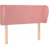 Image de vidaXL Tête de lit avec oreilles rose 103x23x78/88 cm velours