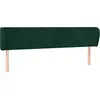 Image de vidaXL Tête de lit avec oreilles vert foncé 163x23x78/88 cm velours