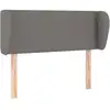 Image de vidaXL Tête de lit avec oreilles gris foncé 83x23x78/88 cm Tissu